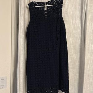 Navy blue eyelet dress